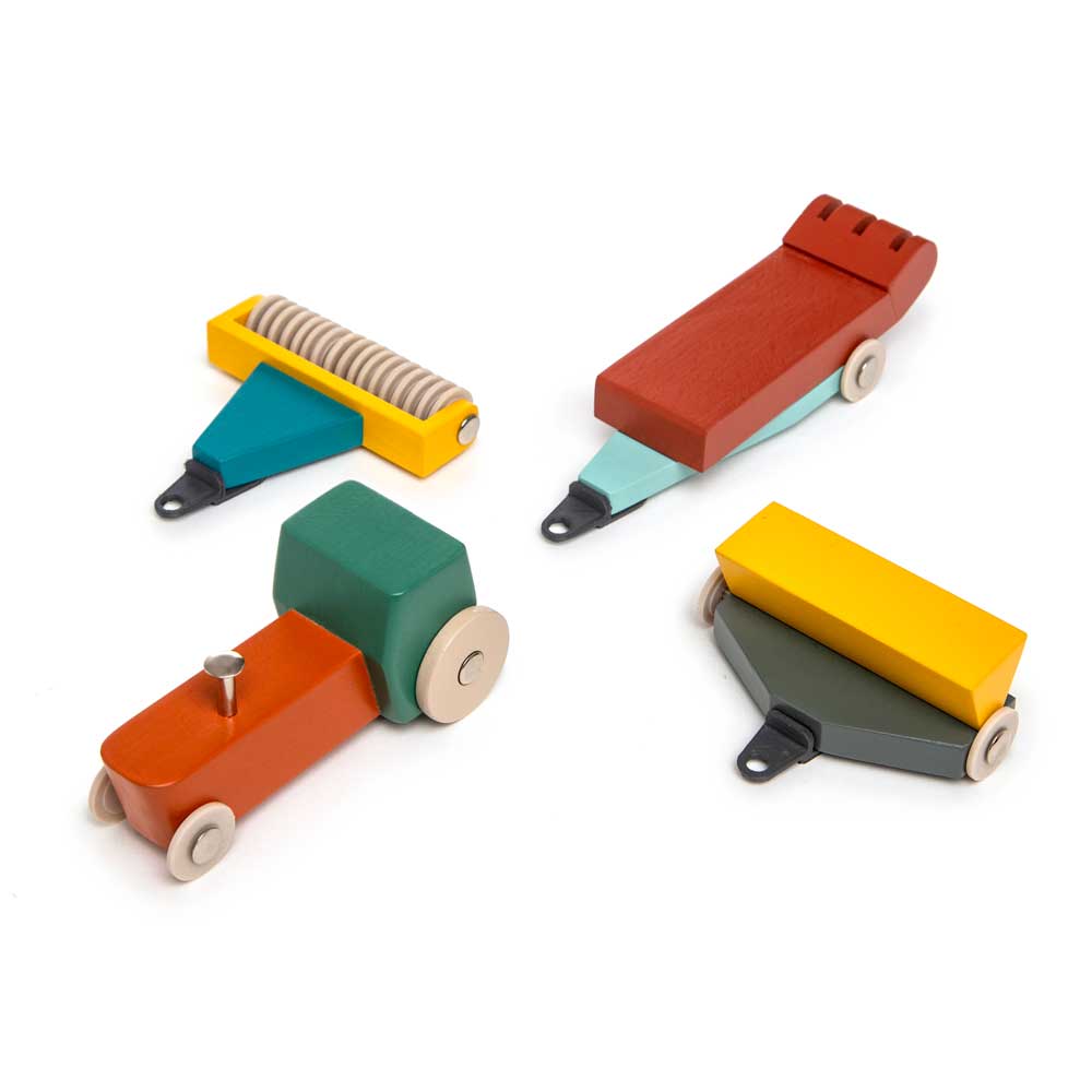 houten speelgoed tractor set