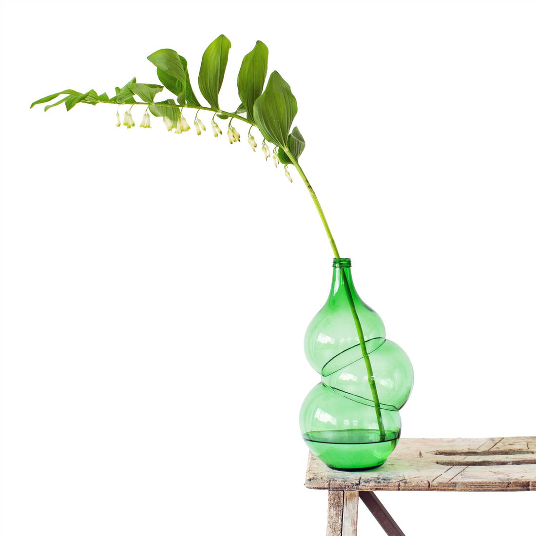 design vaas gerecyclede vazen groen glas Klaas Kuiken