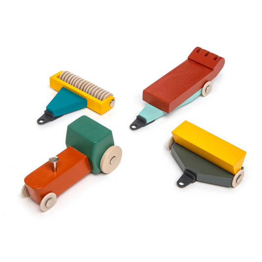 houten speelgoed tractor set