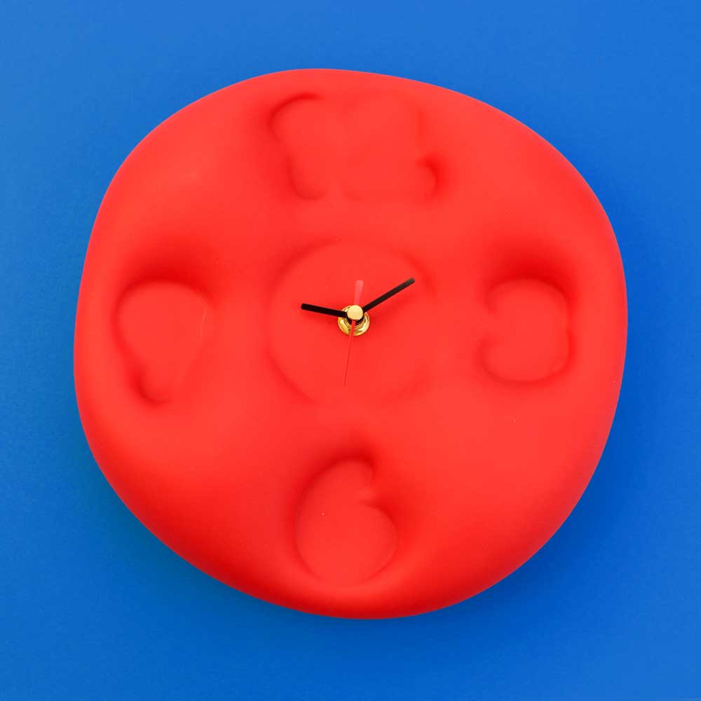 Teun Zwets - Bubble Clock Rood - IKONIC