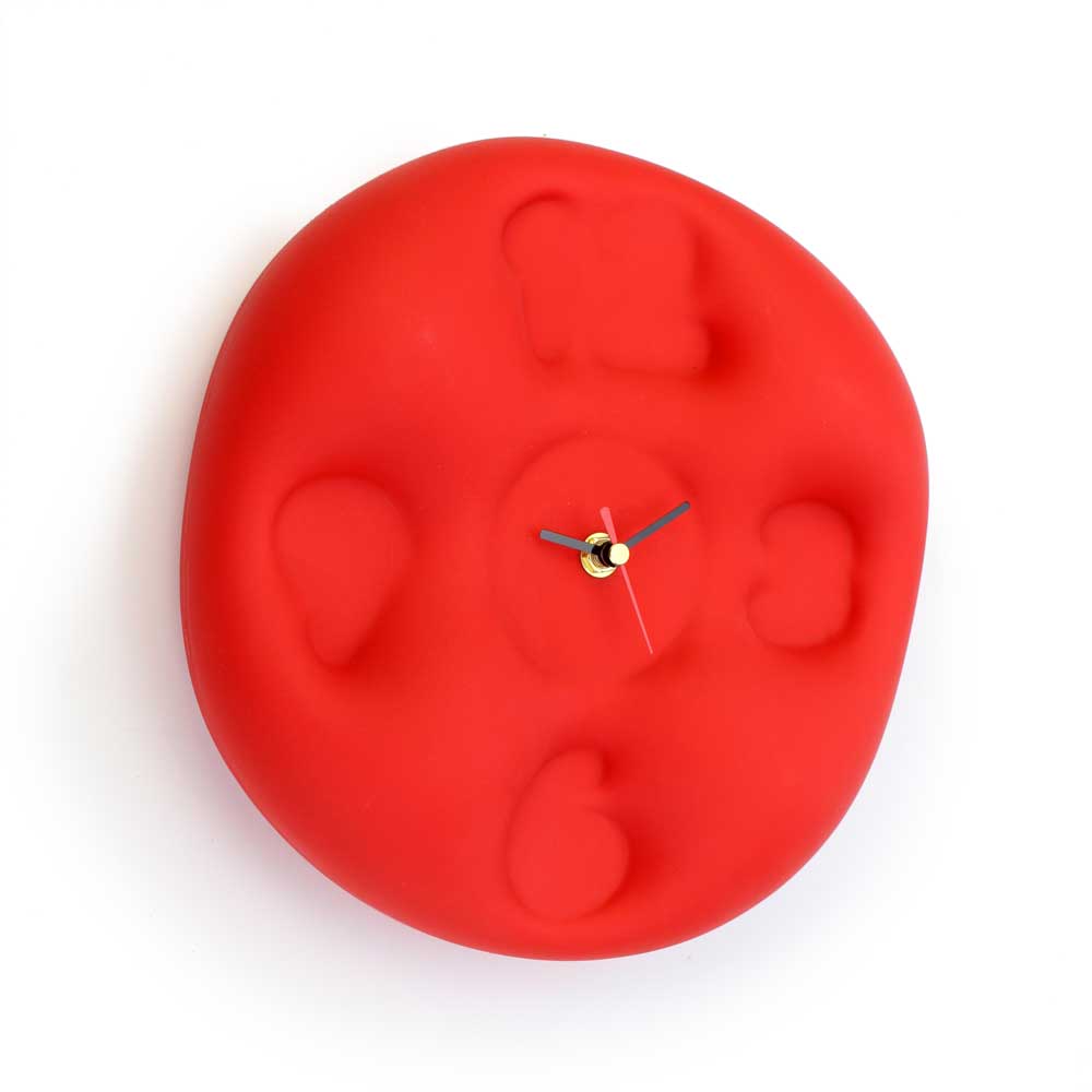 Teun Zwets - Bubble Clock Rood - IKONIC