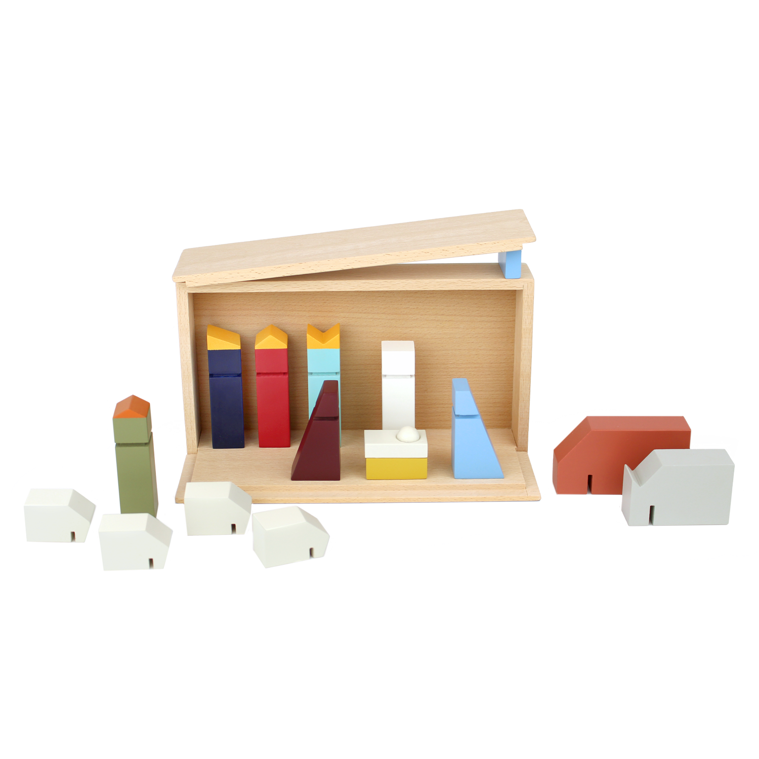 modern nativity houten kerststal krippe creche en bois