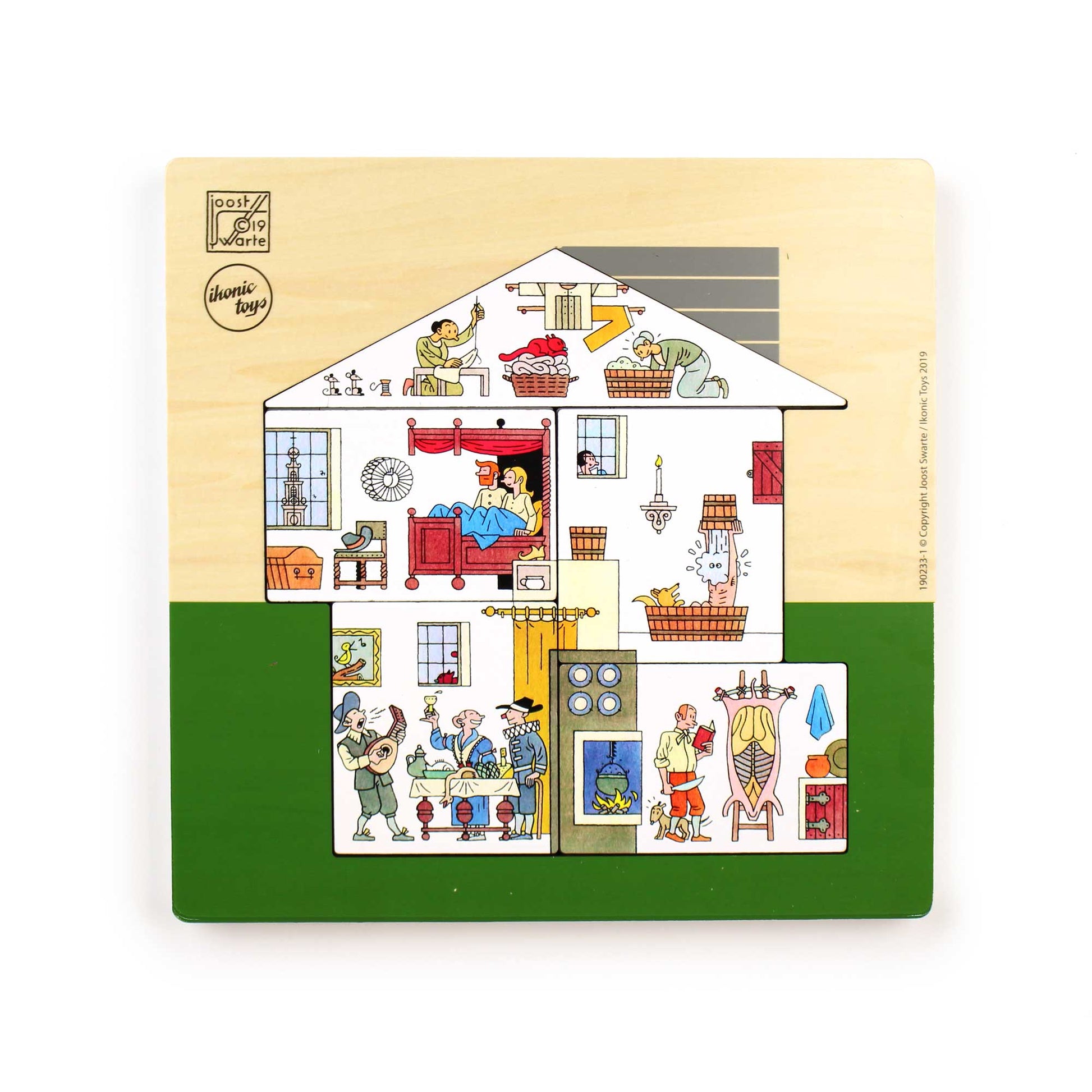 Houten Puzzel - 'Huis' - Joost Swarte - IKONIC